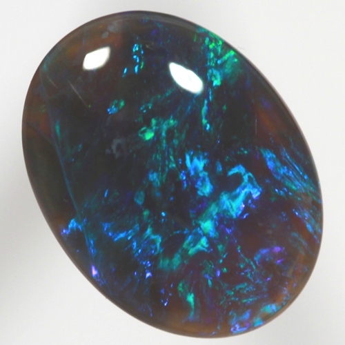 SOLID BLACK CRYSTAL OPAL Bright peacock blue and emerald green